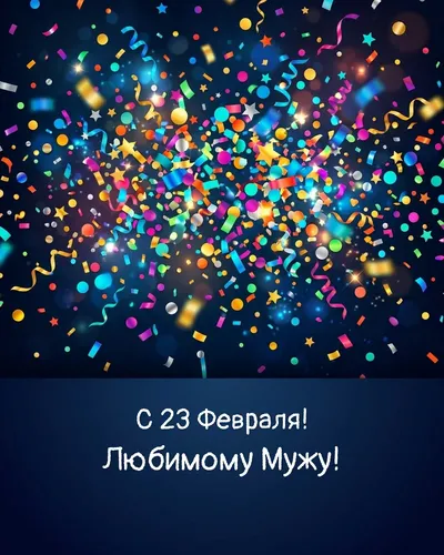 открытка с 23 февраля! любимому мужу! — bright confetti 13